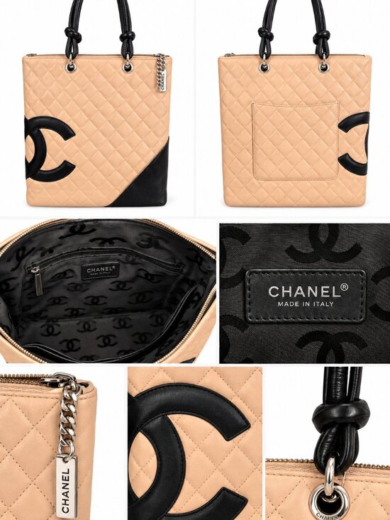 CHANEL Handbags - Chanel Cambon Ligne Large Beige & Black Quilted Tote